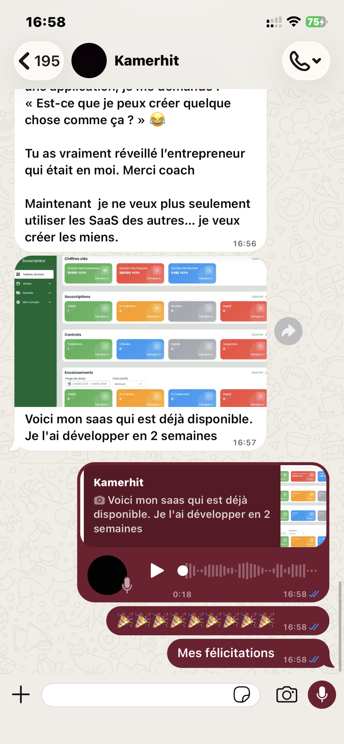 Résultat membre SaaS Nation 3