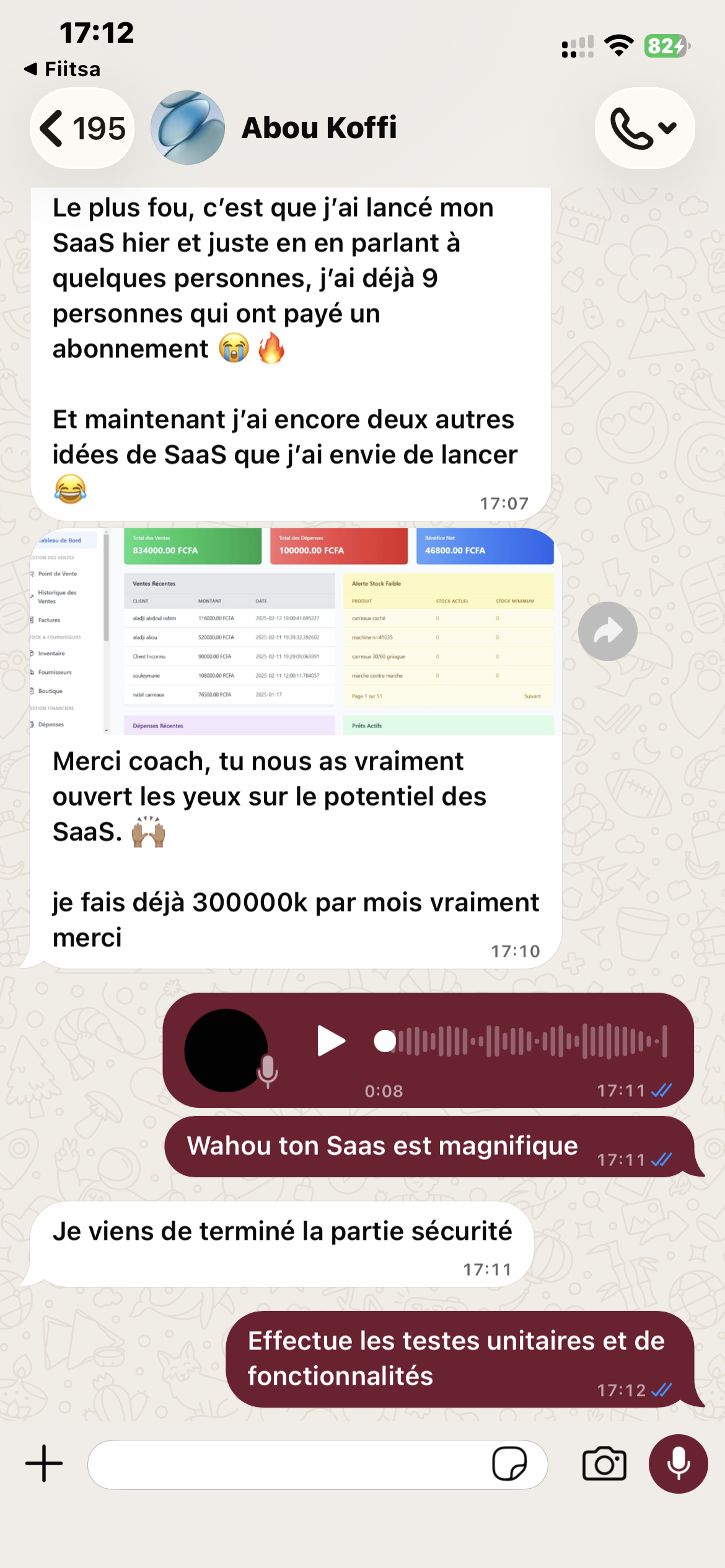 Résultat membre SaaS Nation 3